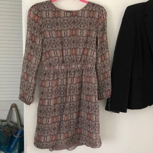 Fall print Madewell silk dress size 4